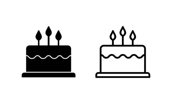 Cake Icon Vector Taartteken Symbool Verjaardagstaart Pictogram — Stockvector
