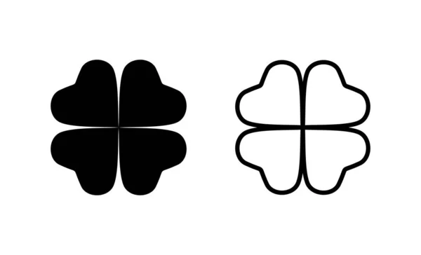 Διάνυσμα Εικονιδίων Σύμβολο Και Σύμβολο Τριφυλλιού Εικονίδιο Τετράφυλλου Τριφύλλου — Διανυσματικό Αρχείο
