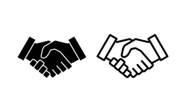 握手图标矢量 商务握手的标志和标志 接触协议 — 图库矢量图片