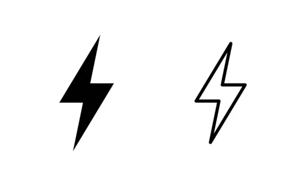 闪电图标矢量 电信号和符号 功率图标 能量符号 — 图库矢量图片