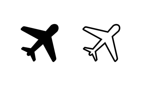 Вектор Піктограми Площини Знак Символ Літака Символ Польотного Транспорту Подорожній — стоковий вектор