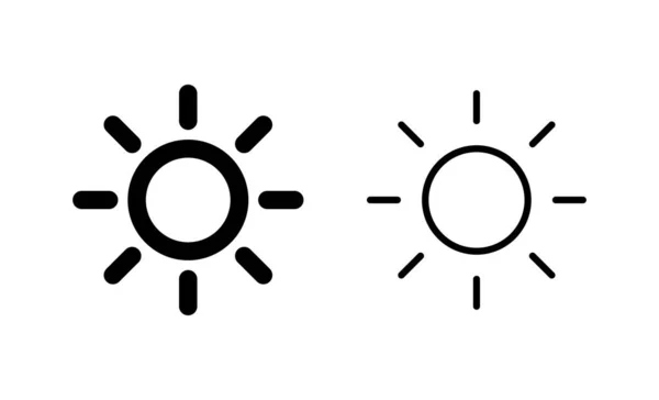 Вектор Иконки Солнца Знак Яркости Символ — стоковый вектор