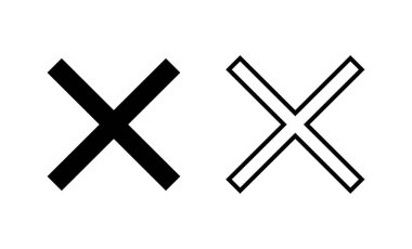 Simge vektörünü kapat. İşareti ve sembolü sil. çapraz işaret