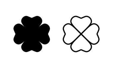 Yonca simgesi vektörü. Yonca işareti ve sembol. dört yapraklı yonca simgesi.