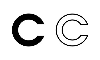 Telif hakkı simgesi vektörü. telif hakkı işareti ve sembol