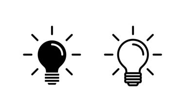 Lamba simgesi vektörü. Ampul işareti ve sembol. fikir sembolü.