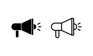 Megafon ikon vektörü. Hoparlör işareti ve sembol