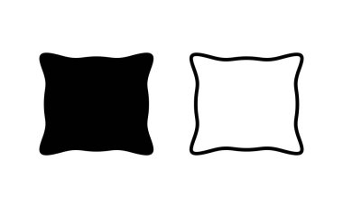 Yastık simgesi vektörü. Yastık işareti ve sembol. Rahat yumuşacık yastık.