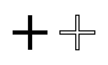 Artı simge vektörü. Artı işareti ve sembol ekle