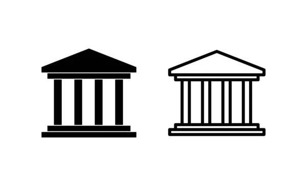 Icône Banque Vecteur Signe Symbole Banque Musée Université — Image vectorielle