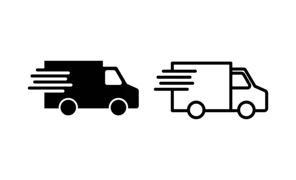 Camion Livraison Icône Vecteur Panneau Symbole Camion Livraison Expédition Rapide — Image vectorielle