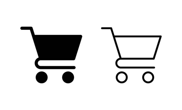 Alışveriş Ikonu Vektörü Alışveriş Arabası Işareti Sembol Trolley Simgesi — Stok Vektör