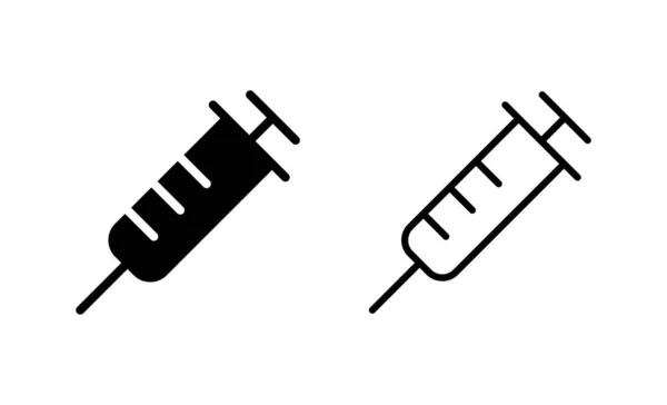 注射器图标向量 注射标志和符号 疫苗图标 — 图库矢量图片