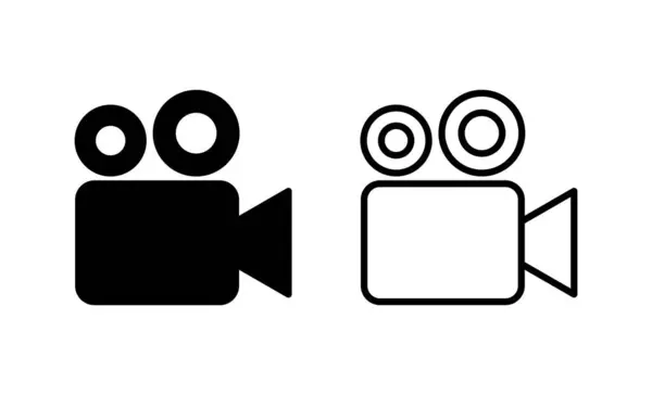 Vecteur Icône Vidéo Signe Symbole Caméra Vidéo Enseigne Cinéma Cinéma — Image vectorielle