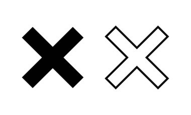 Simge vektörünü kapat. İşareti ve sembolü sil. çapraz işaret