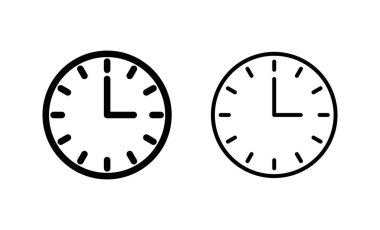 Saat simgesi vektörü. Zaman işareti ve sembol. saat simgesi