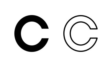 Telif hakkı simgesi vektörü. telif hakkı işareti ve sembol