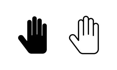 El simgesi vektörü. El işareti ve sembol. Avuç