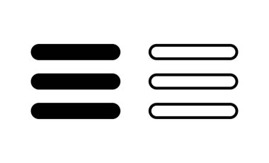 Menü simgesi vektörü. Web menü işareti ve sembol. Hamburger menüsü sembolü