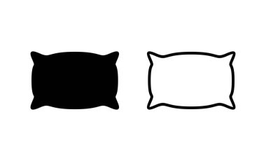 Yastık simgesi vektörü. Yastık işareti ve sembol. Rahat yumuşacık yastık.