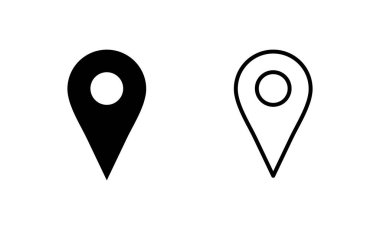 Pin simgesi vektörü. Yer işareti ve sembol. hedef simgesi. harita iğnesi