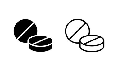 İlaç ikon vektörü. Kapsül simgesi. Uyuşturucu işareti ve sembol