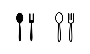 kaşık ve çatal ikon vektörü. kaşık, çatal ve bıçak ikonu vektörü. Restoran işareti ve sembolü
