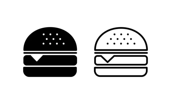 Burger Ikon Vektor Hamburgerskylt Och Symbol Hamburgare — Stock vektor