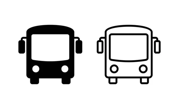 Vetor Ícones Ônibus Sinal Ônibus Símbolo —  Vetores de Stock