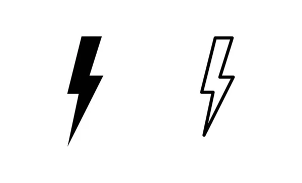 闪电图标矢量 电信号和符号 功率图标 能量符号 — 图库矢量图片