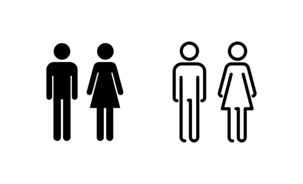 男人和女人的图标向量 男女符号和符号 女孩和男孩 — 图库矢量图片
