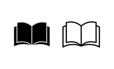 Kitap ikonu vektörü. Açık kitap işareti ve sembol. Kitap simgesi