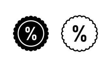 İndirimli simge vektörü. İndirim etiketi ve sembolü