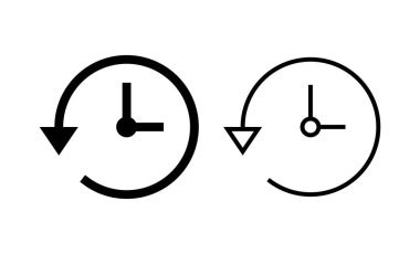 Tarih simgesi vektörü. Son olay geçmişi işareti ve simgesi