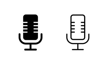 Mikrofon ikon vektörü. Karaoke işareti ve sembol