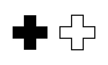 Artı simge vektörü. Artı işareti ve sembol ekle