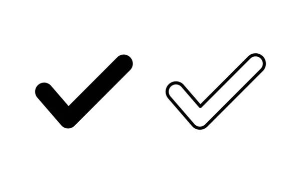 Häkchen Beim Symbol Vektor Häkchen Auf Zeichen Und Symbol — Stockvektor