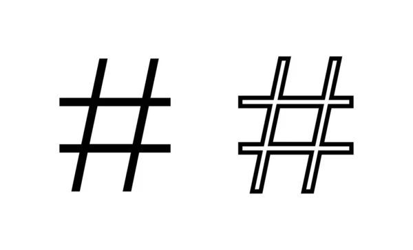 Vector Ícone Hashtag Hashtag Sinal Símbolo — Vetor de Stock