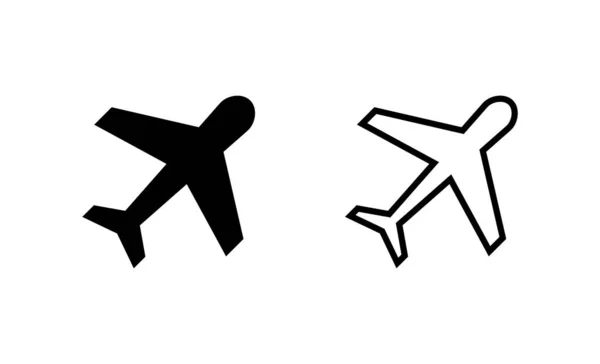 平面アイコンベクトル 飛行機の記号と記号 飛行輸送記号 交通標識だ 飛行機 — ストックベクタ