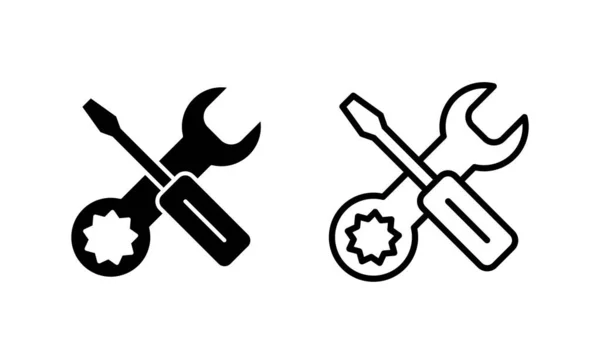 Reparaturwerkzeuge Symbolvektor Werkzeugzeichen Und Symbol Vektorsymbol Schraubenschlüssel Und Schraubenzieher Service — Stockvektor