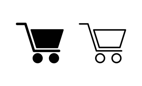 ショッピングアイコンベクトル ショッピングカートの記号と記号 トロリーアイコン — ストックベクタ