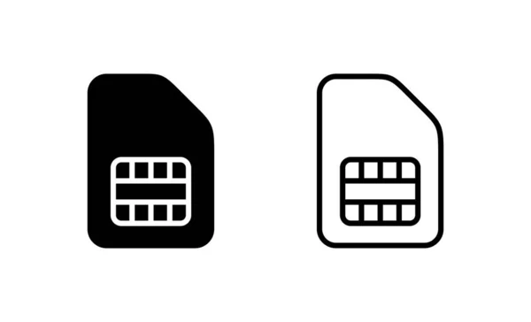 Διάνυσμα Εικονιδίου Κάρτας Sim Σύμβολο Και Σύμβολο Διπλής Κάρτας Sim — Διανυσματικό Αρχείο