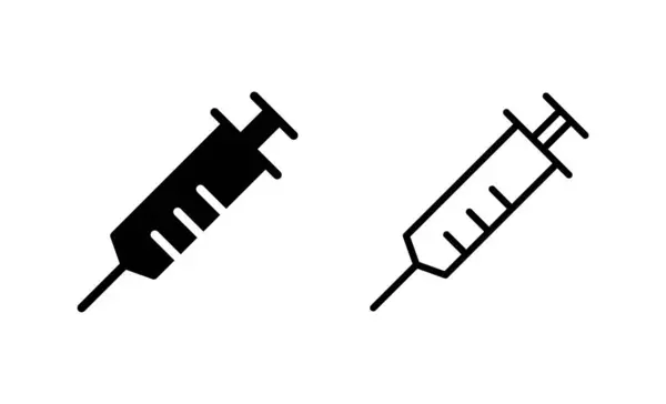 Injectiespuit Icoon Vector Injectieteken Symbol Vaccinpictogram — Stockvector