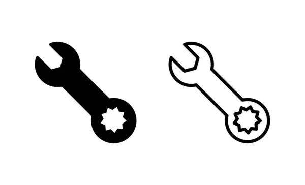 Wrench Icon Vector Reparatie Icoon Gereedschapsteken Symbool — Stockvector