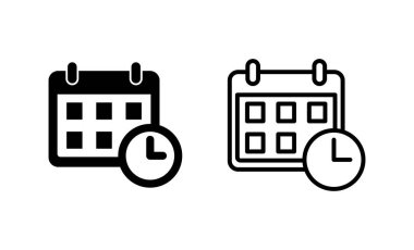 Takvim simgesi vektörü. Takvim işareti ve sembol. Simge simgesini ayarla