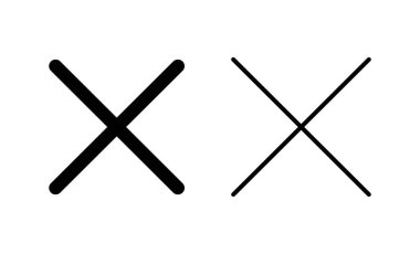 Simge vektörünü kapat. İşareti ve sembolü sil. çapraz işaret