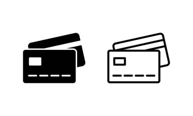 Kredi kartı ikon vektörü. Kredi kartı ödeme imzası ve sembolü