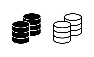 Veritabanı simge vektörü. veritabanı işareti ve sembolü