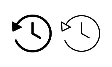 Tarih simgesi vektörü. Son olay geçmişi işareti ve simgesi