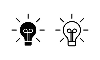 Lamba simgesi vektörü. Ampul işareti ve sembol. fikir sembolü.
